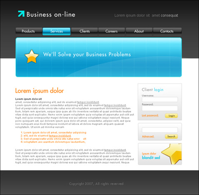 Online Business Classes Web Page Tutorial: Final Result (Click to enlarge)