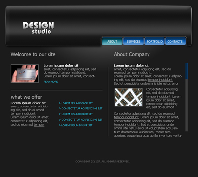 Design Studio Website Tutorial: Final Result (Click to enlarge)