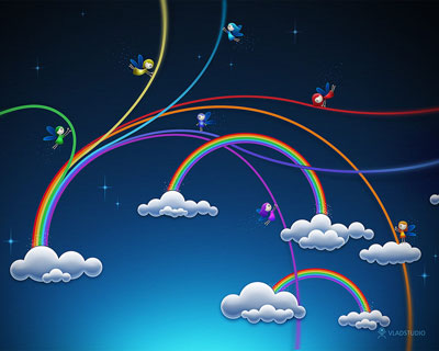 Drawing Rainbows. Click to enlarge