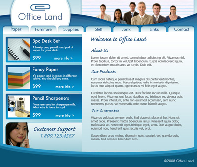 Business Site Tutorial: Final Result (Click to enlarge)
