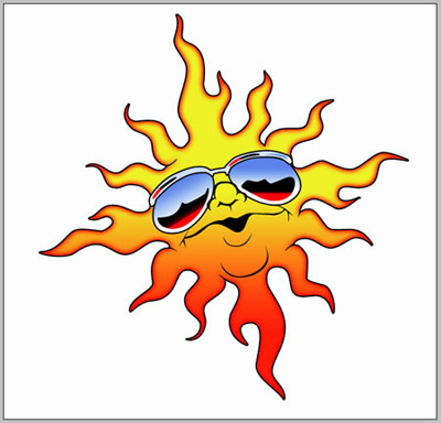 clip art sun with sunglasses. Draw Sun with Cool Sunglasses