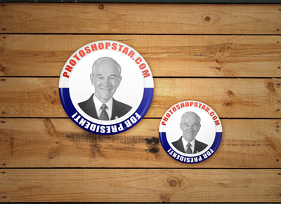 Design your own Presidential Candidate Badge Tutorial: Final Result (Click to enlarge)