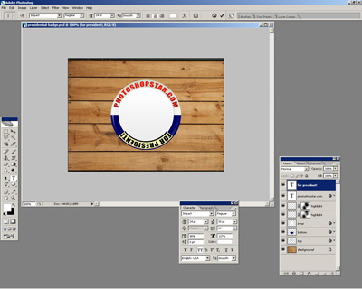 Design your own Presidential Candidate Badge Tutorial: Final Result (Click to enlarge)