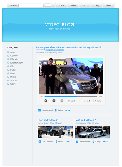 Video Blog Web Page Tutorial: Final Result (Click to enlarge)