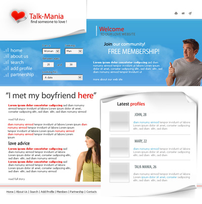 Dating Agency Layout Tutorial: Final Result (Click to enlarge)