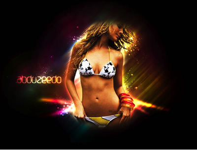 Sparkling Hot Girl in Photoshop Tutorial: Final Result (Click to enlarge)