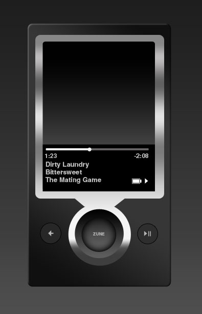 Skin for MP3 Player Zune Tutorial: Final Result