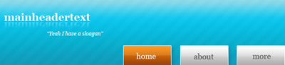 Web 2.0 Header and Navigation Tutorial: Final Result (Click to enlarge)