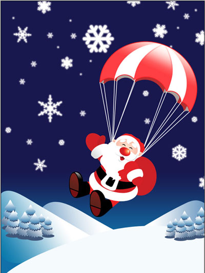 Flying Santa Claus with Gifts Tutorial: Final Result (Click to enlarge)