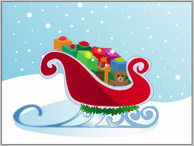 Santa's Sleigh Drawing Tutorial: Final Result
