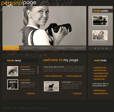 Making your own Portfolio Web Page Tutorial: Final Result (Click to enlarge)
