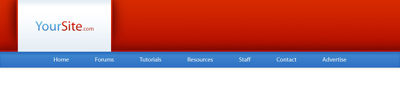 Modern Web Header Tutorial: Final Result (Click to enlarge)