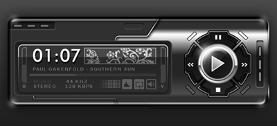 Designing a Black Audio Player Interface Tutorial: Final Result (Click to enlarge)