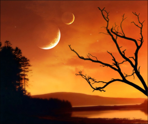 Create Orange Sky Illustration in Photoshop CS3