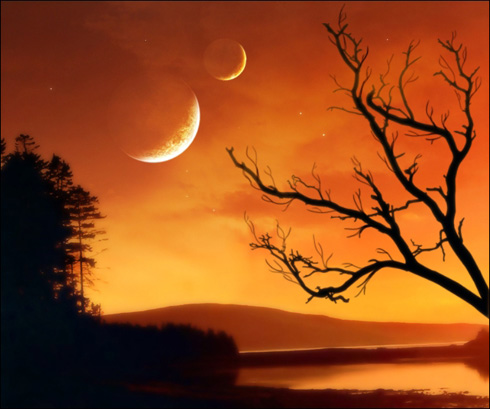 Create Orange Sky Illustration in Photoshop CS3