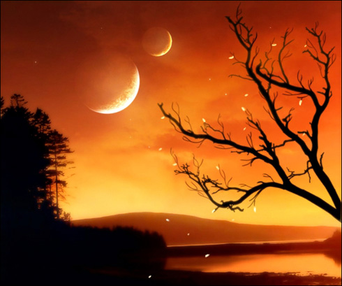 Create Orange Sky Illustration in Photoshop CS3- Final Result