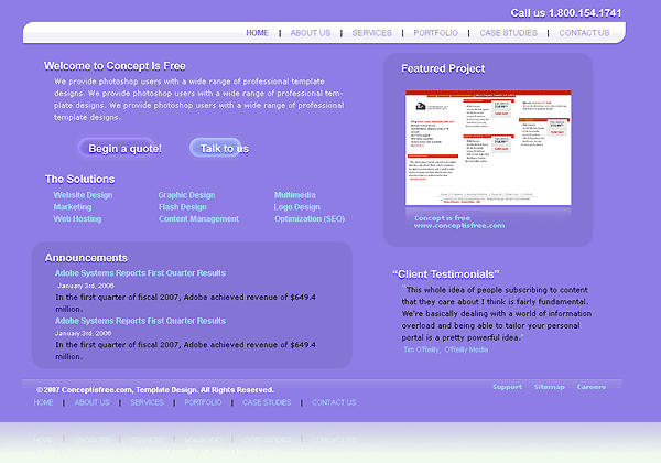 Professional Web Firm Design Tutorial - Final Result