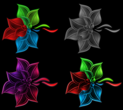 Drawing Colorful Flowers Tutorial: Final Result