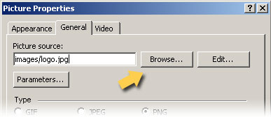 FrontPage Picture Properties