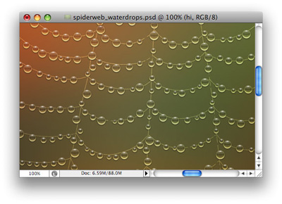 Water Drops on a Spider web - Making of Tutorial: Final Result