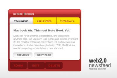 Web 2.0 News Feed Table Tutorial: Final Result (Click to enlarge)