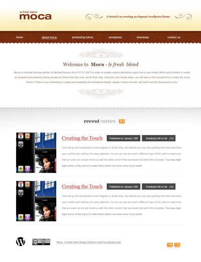 Design an Elegant Wordpress Theme Tutorial: Final Result (Click to enlarge)