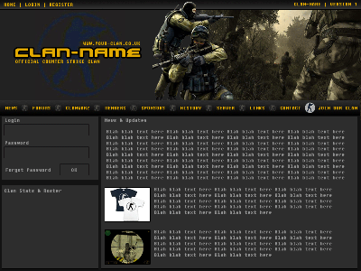 Clan Website Design Tutorial: Final Result