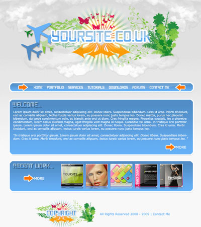 Funky Web Design Layout 2 Tutorial: Final Result (Click to enlarge)