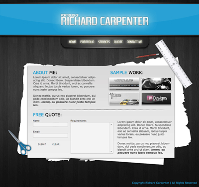 Portfolio Layout #5 Tutorial: Final Result (Click to enlarge)