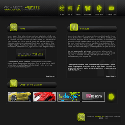 Portfolio Layout #6 Tutorial: Final Result (Click to enlarge)