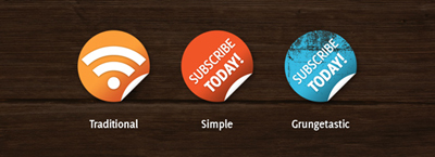 Nice 'n' Simple Subscribe Badges Tutorial: Final Result (Click to enlarge)