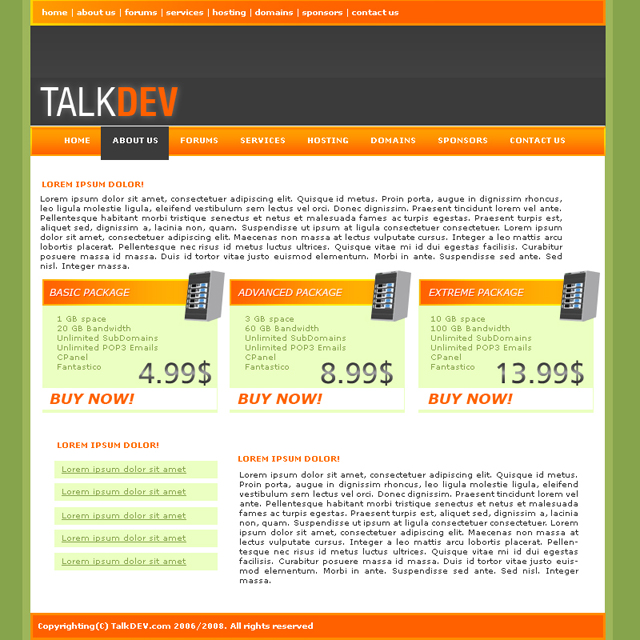 Creating a Hosting Template Tutorial: Final Result