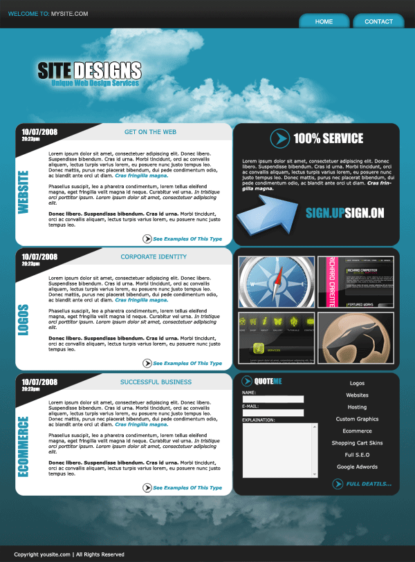 Web Design Layout #6 Tutorial: Final Result
