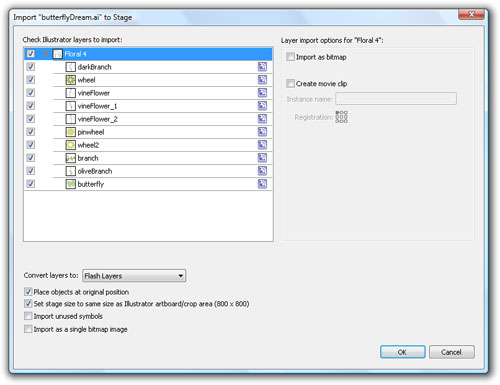 Moving Illustrator Art in Flash CS3 image 7