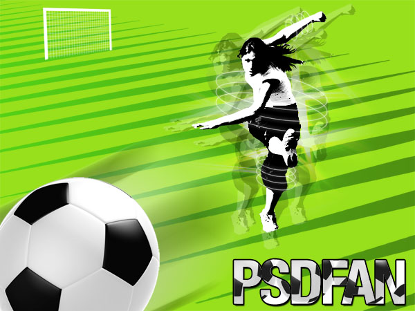 Design a Cool Football Wallpaper Tutorial: Final Result (Click to enlarge)
