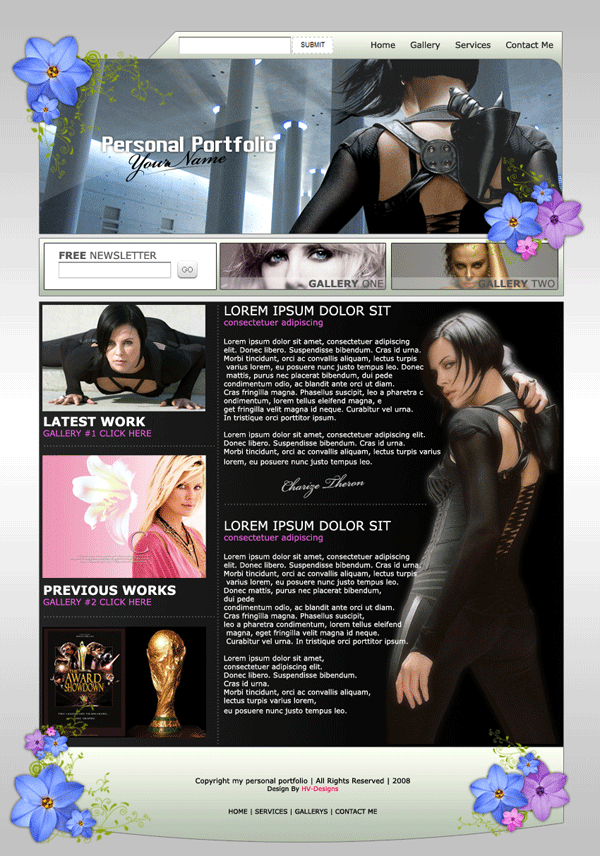 Personal Portfolio Layout Tutorial: Final Result