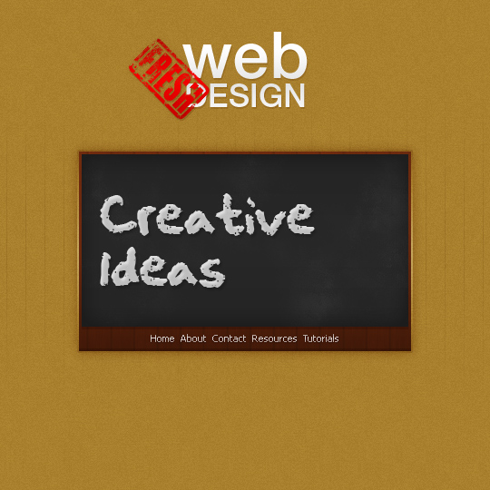 Chalk Board Splash Page Tutorial: Final Result