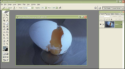 Making of 'Thinking Egg Broken' image 1