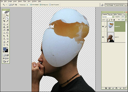 Making of 'Thinking Egg Broken' image 6