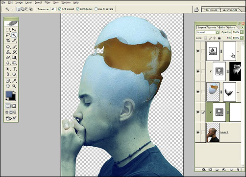 Making of 'Thinking Egg Broken' image 10