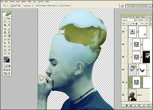 Making of 'Thinking Egg Broken' image 11
