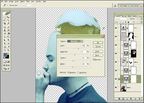 Making of 'Thinking Egg Broken' image 13