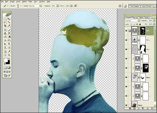 Making of 'Thinking Egg Broken' image 14