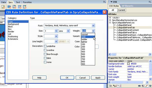 Creating Collapsible Panels with Spry in Dreamweaver image 6