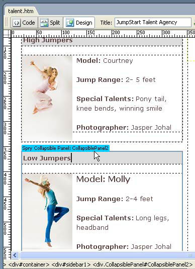 Creating Collapsible Panels with Spry in Dreamweaver image 7