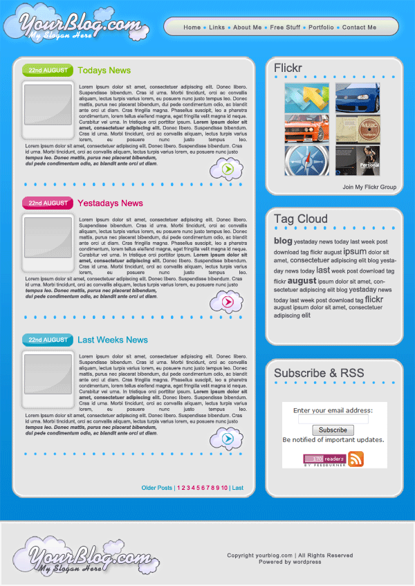 Wordpress Layout #2 Tutorial: Final Result
