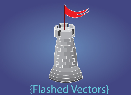 Using Adobe Flash to Create Vector Illustration of a Castle Tutorial: Final Result