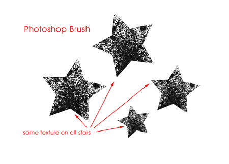 Here is an example of a Photoshop brush being used to create grunge star 