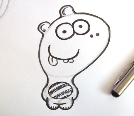 Create a Cute Vector Monster from a Pencil Sketch image 5
