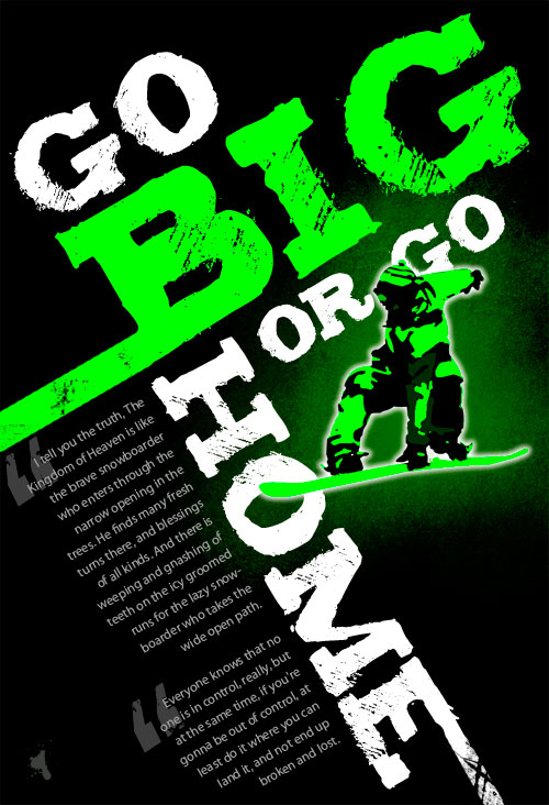 Big Typography Snowboarding Poster Tutorial: Final Result